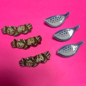 Chopstick Holders - Ceramic.- 6 pcs